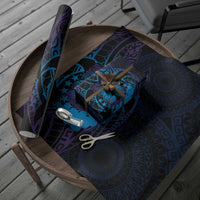 Kia Orana Kuki Airani Wrapping Paper Cook Islands Tangaroa God Tatau Purple - Polynesian Pride