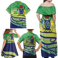 Te Maeva Nui Cook Islands Family Matching Off Shoulder Maxi Dress and Hawaiian Shirt 60th Independence Anniversary Proud