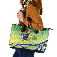 Te Maeva Nui Cook Islands Leather Tote Bag 60th Independence Anniversary Proud