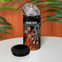 Personalised Aotearoa Darts 4 in 1 Can Cooler Tumbler Maori Koru Flaming Dartboard