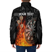 Personalised Aotearoa Darts Padded Jacket Maori Koru Flaming Dartboard LT14 - Polynesian Pride