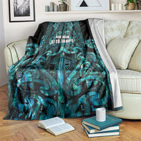 Maori Language Week Blanket Kia Mau Ki To Ukaipo Paua Shell Color LT14 Turquoise - Polynesian Pride