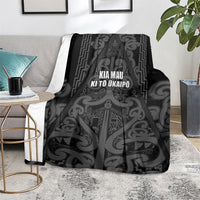 Maori Language Week Blanket Kia Mau Ki To Ukaipo Grey Color LT14 - Polynesian Pride