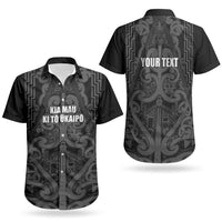 Maori Language Week Personalised Couples Matching Summer Maxi Dress and Hawaiian Shirt Kia Mau Ki To Ukaipo Grey Color LT14 - Polynesian Pride