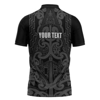 Maori Language Week Personalised Zipper Polo Shirt Kia Mau Ki To Ukaipo Grey Color LT14 - Polynesian Pride