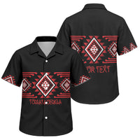 Aotearoa Atua Tumatauenga Personalised Family Matching Off Shoulder Short Dress and Hawaiian Shirt Maori God Of War Taniko Motifs LT14 Son's Shirt Red - Polynesian Pride