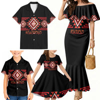 Aotearoa Atua Ruaumoko Personalised Family Matching Mermaid Dress and Hawaiian Shirt Maori Powerful God Taniko Motifs LT14 - Polynesian Pride