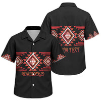 Aotearoa Atua Ruaumoko Personalised Family Matching Off The Shoulder Long Sleeve Dress and Hawaiian Shirt Maori Powerful God Taniko Motifs LT14 Son's Shirt Orange - Polynesian Pride