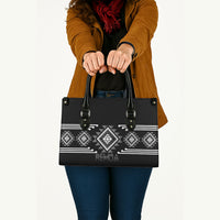 Aotearoa Atua Rehua Leather Bag Maori God Of Healing Taniko Motifs LT14 - Polynesian Pride