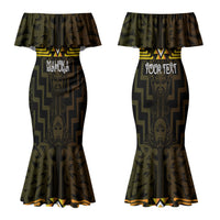 Aotearoa Atua Mahuika Personalised Couples Matching Mermaid Dress and Hawaiian Shirt Maori Goddess Of Fire Taniko Motifs LT14 - Polynesian Pride