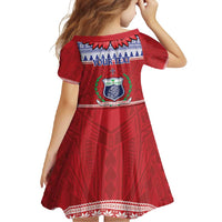Personalised Toa Samoa Rugby Christmas Family Matching Mermaid Dress and Hawaiian Shirt Ula Fala Samoan Pattern Red LT14 - Polynesian Pride