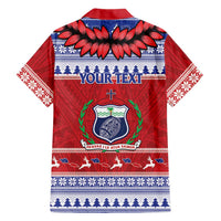 Personalised Toa Samoa Rugby Christmas Family Matching Mermaid Dress and Hawaiian Shirt Ula Fala Samoan Pattern Red LT14 - Polynesian Pride