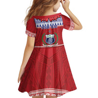 Personalised Toa Samoa Rugby Christmas Family Matching Off Shoulder Maxi Dress and Hawaiian Shirt Ula Fala Samoan Pattern Red - Polynesian Pride
