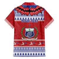 Personalised Toa Samoa Rugby Christmas Family Matching Off Shoulder Maxi Dress and Hawaiian Shirt Ula Fala Samoan Pattern Red - Polynesian Pride