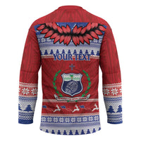 Personalised Toa Samoa Rugby Christmas Hockey Jersey Ula Fala Samoan Pattern Red - Polynesian Pride