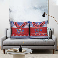Toa Samoa Rugby Christmas Pillow Cover Ula Fala Samoan Pattern Red - Polynesian Pride