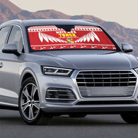 Tonga Rugby Christmas Auto Sun Shade Mate Maa Tonga Ngatu Pattern - Polynesian Pride