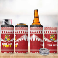 Personalised Tonga Rugby Christmas 4 in 1 Can Cooler Tumbler Mate Maa Tonga Ngatu Pattern - Polynesian Pride
