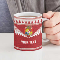 Personalised Tonga Rugby Christmas Ceramic Mug Mate Maa Tonga Ngatu Pattern - Polynesian Pride