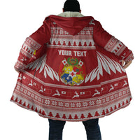 Personalised Tonga Rugby Christmas Cloak Mate Maa Tonga Ngatu Pattern - Polynesian Pride