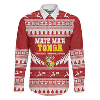 Personalised Tonga Rugby Christmas Family Matching Off Shoulder Maxi Dress and Hawaiian Shirt Mate Maa Tonga Ngatu Pattern - Polynesian Pride