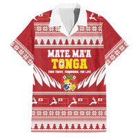 Personalised Tonga Rugby Christmas Family Matching Off Shoulder Short Dress and Hawaiian Shirt Mate Maa Tonga Ngatu Pattern - Polynesian Pride