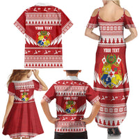 Personalised Tonga Rugby Christmas Family Matching Summer Maxi Dress and Hawaiian Shirt Mate Maa Tonga Ngatu Pattern - Polynesian Pride