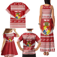 Personalised Tonga Rugby Christmas Family Matching Tank Maxi Dress and Hawaiian Shirt Mate Maa Tonga Ngatu Pattern - Polynesian Pride