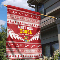 Tonga Rugby Christmas Garden Flag Mate Maa Tonga Ngatu Pattern - Polynesian Pride