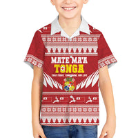 Personalised Tonga Rugby Christmas Hawaiian Shirt Mate Maa Tonga Ngatu Pattern - Polynesian Pride