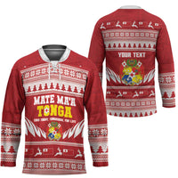Personalised Tonga Rugby Christmas Hockey Jersey Mate Maa Tonga Ngatu Pattern - Polynesian Pride