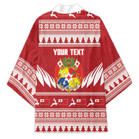 Personalised Tonga Rugby Christmas Kimono Mate Maa Tonga Ngatu Pattern - Polynesian Pride