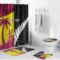 New Zealand and West Indies Cricket Custom Bathroom Set Black Cap Windies Together - Polynesian Pride
