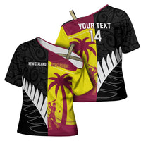 New Zealand and West Indies Cricket Custom Cross Shoulder Shirt Black Cap Windies Together - Polynesian Pride