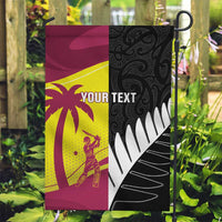 New Zealand and West Indies Cricket Custom Garden Flag Black Cap Windies Together - Polynesian Pride