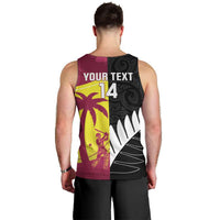 New Zealand and West Indies Cricket Custom Men Tank Top Black Cap Windies Together - Polynesian Pride