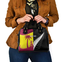 New Zealand and West Indies Cricket Custom Shoulder Handbag Black Cap Windies Together - Polynesian Pride
