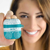 New Zealand Silver Fern Cricket Custom AirPods Case Black Cap Teal Maori Pattern - Polynesian Pride