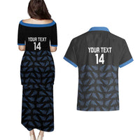 New Zealand Silver Fern Cricket Custom Couples Matching Puletasi and Hawaiian Shirt Black Cap T20 Version - Polynesian Pride