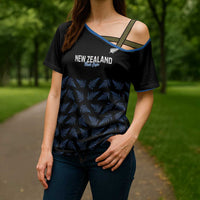New Zealand Silver Fern Cricket Custom Cross Shoulder Shirt Black Cap T20 Version - Polynesian Pride