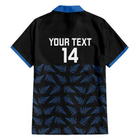 New Zealand Silver Fern Cricket Custom Family Matching Off Shoulder Short Dress and Hawaiian Shirt Black Cap T20 Version LT14 - Polynesian Pride