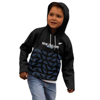 New Zealand Silver Fern Cricket Custom Kid Hoodie Black Cap T20 Version - Polynesian Pride