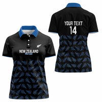 New Zealand Silver Fern Cricket Custom Women Polo Shirt Black Cap T20 Version - Polynesian Pride