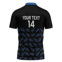 New Zealand Silver Fern Cricket Custom Zipper Polo Shirt Black Cap T20 Version - Polynesian Pride