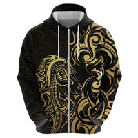 Gold And Black Aoteara Horse Racing Hoodie NZ Maori Pattern