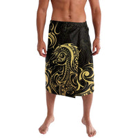 Gold And Black Aoteara Horse Racing Lavalava NZ Maori Pattern