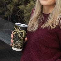 Gold And Black Aoteara Horse Racing Tumbler Cup NZ Maori Pattern