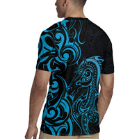 Blue Aoteara Horse Racing Rugby Jersey NZ Maori Pattern