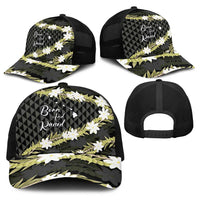 Born And Raised Aloha Hawaii Baseball Net Cap Kanaka Kakau Hawaiian Tiare Pakalana Lei - Polynesian Pride