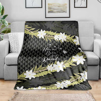Born And Raised Aloha Hawaii Blanket Kanaka Kakau Hawaiian Tiare Pakalana Lei - Polynesian Pride